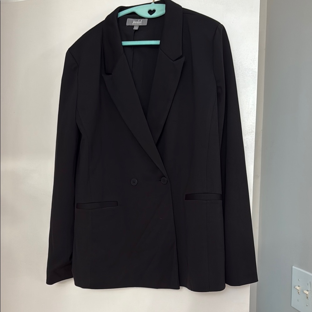 Marled Elegant Black Women's Blazer